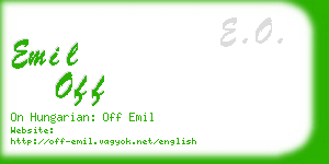 emil off business card